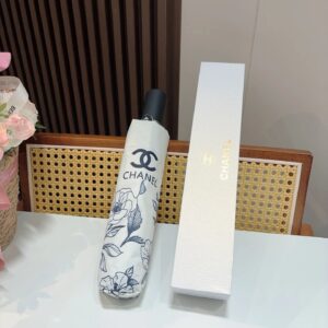 CHANEL Floral Elegant Umbrella in White