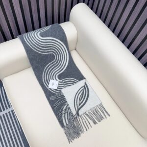 Hermès Wavy Minimalist Scarf Gray