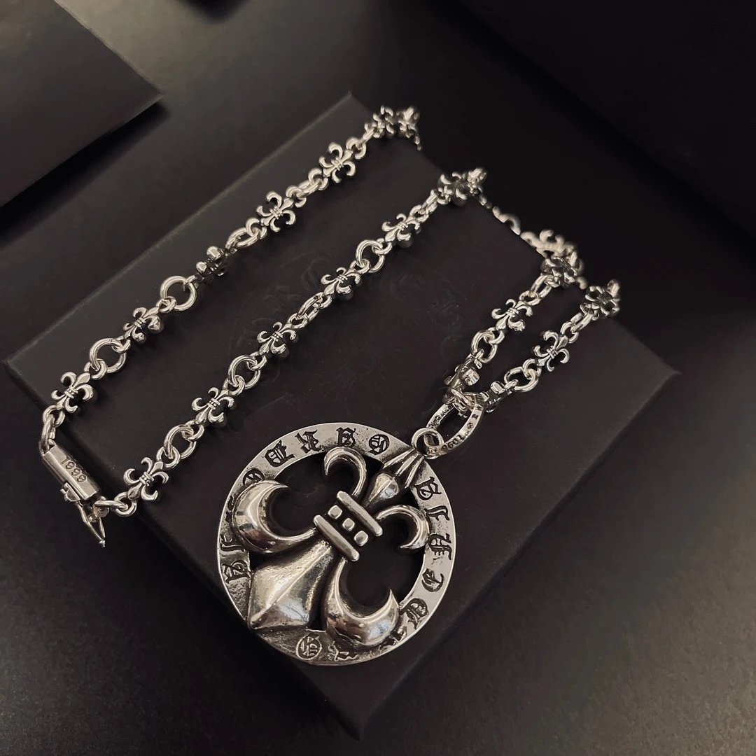 Chrome Hearts Iris Gothic Necklace Silver