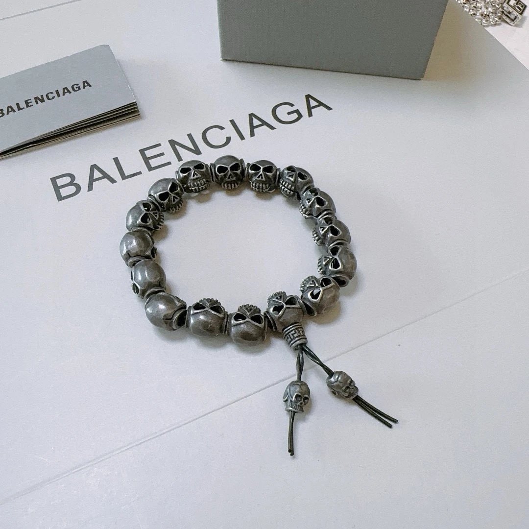 Balenciaga Skull Bracelet Silver