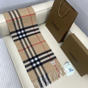 Burberry Check Wind Scarf in Camel