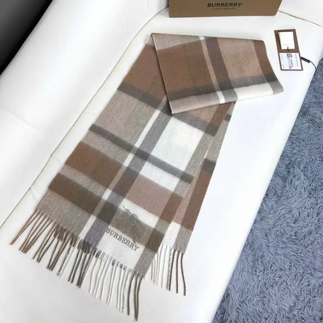 Burberry Check Scarf Camel