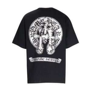 GOTHIC HEARTS Gothic Black T-Shirt Chrome Hearts