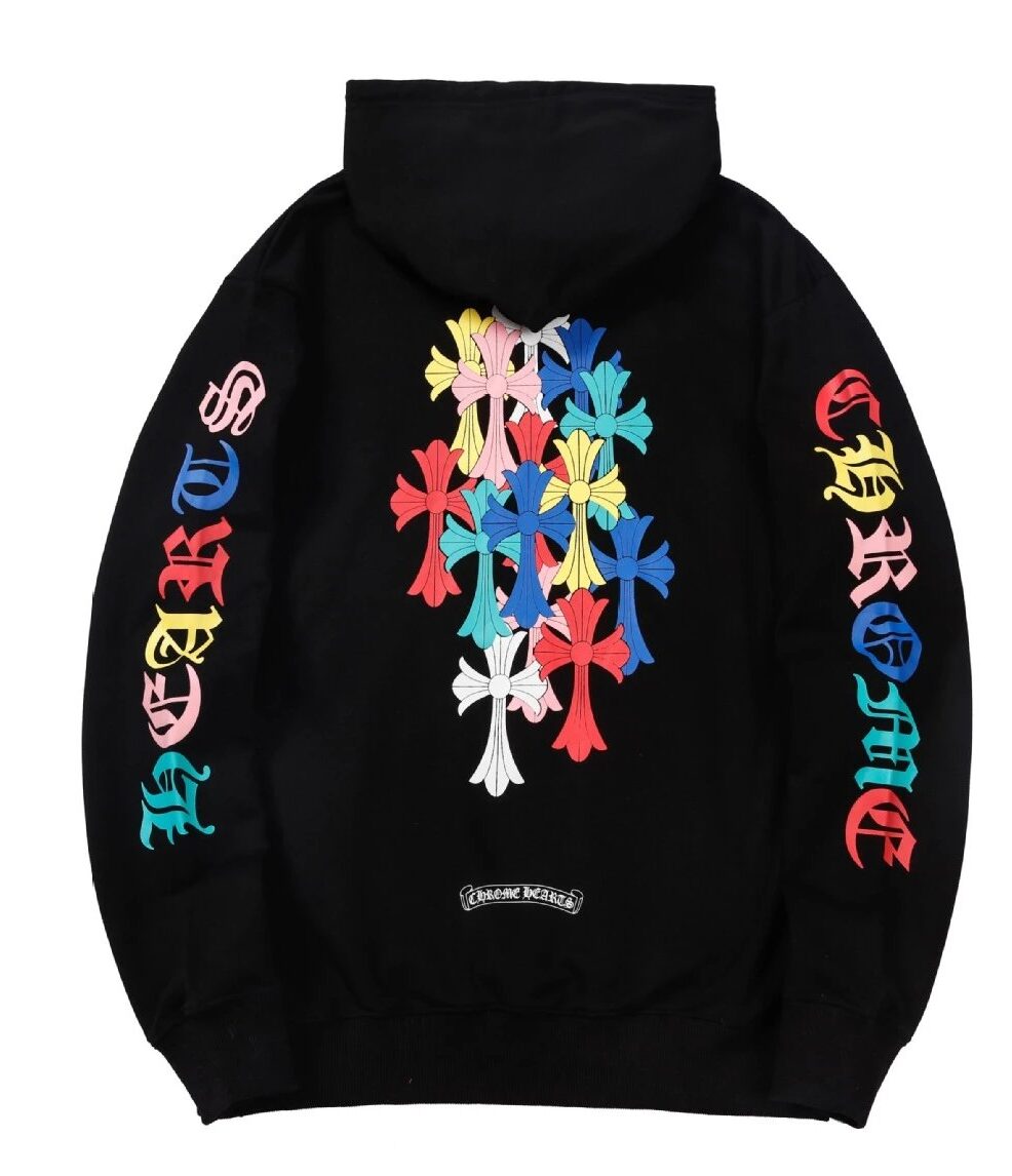 Chrome Hearts Colorful Cross Trend Black Sweatshirt