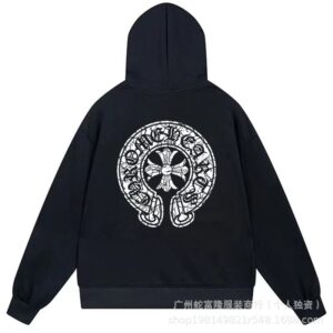 Cross Streetwear Oversized Black Hoodie Chrome Hearts