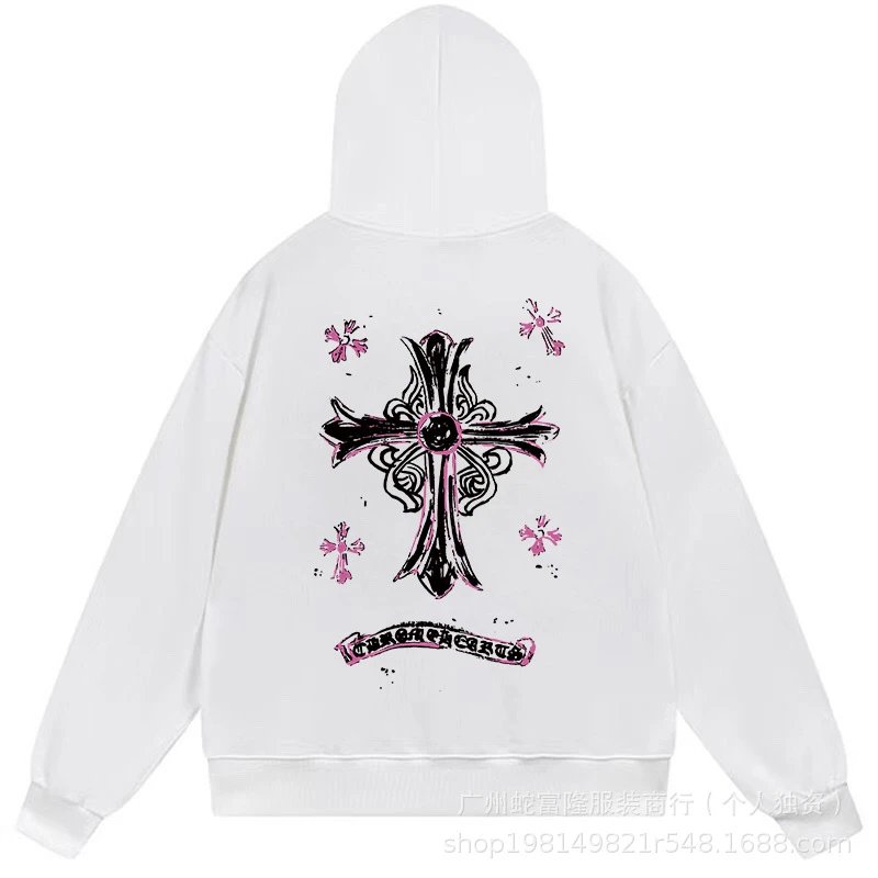 Cross Streetwear White Hoodie Chrome Hearts