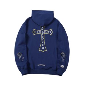 Chrome Hearts Cross Blue Hooded Sweatshirt