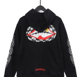 Chrome Hearts Streetwear Black Hooded Sweatshirt