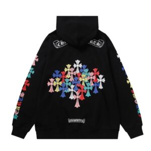 Chrome Hearts Colorful Cross Hooded Sweatshirt - Black