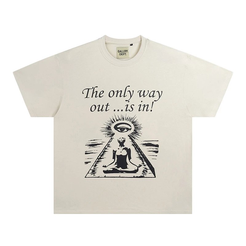GALLERY DEPT Printed Casual Off-White T-Shirt