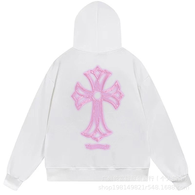 Cross Streetwear White Hoodie Chrome Hearts