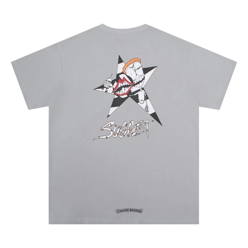 SUGGEST Trend Gray T-Shirt Chrome Hearts