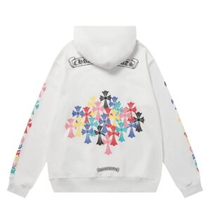 Chrome Hearts Colorful Cross Hooded Sweatshirt - White
