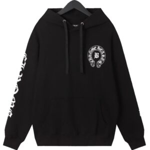 Horseshoe Print Streetwear Black Hoodie Chrome Hearts