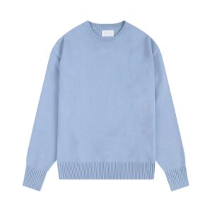 AMI Hoodies Loose Light Blue Sweater