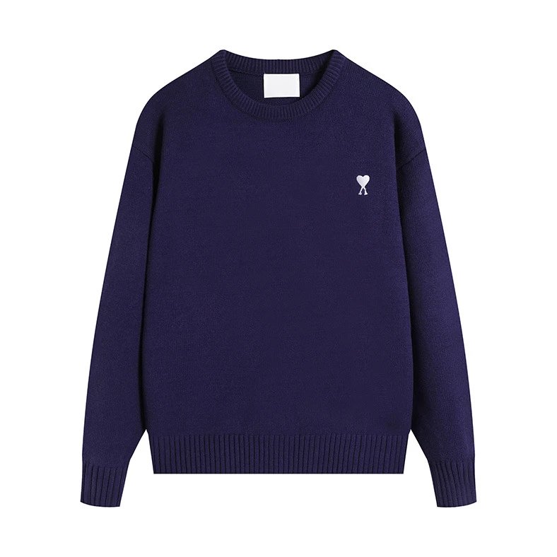 AMI Heart Collection Simple Navy Sweater