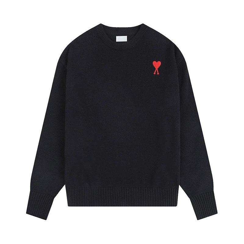 Heart Basic Black Sweater AMI