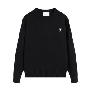 AMI Basic Casual Black Sweater