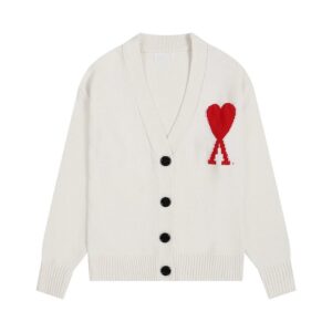 AMI Heart Collection White Cardigan