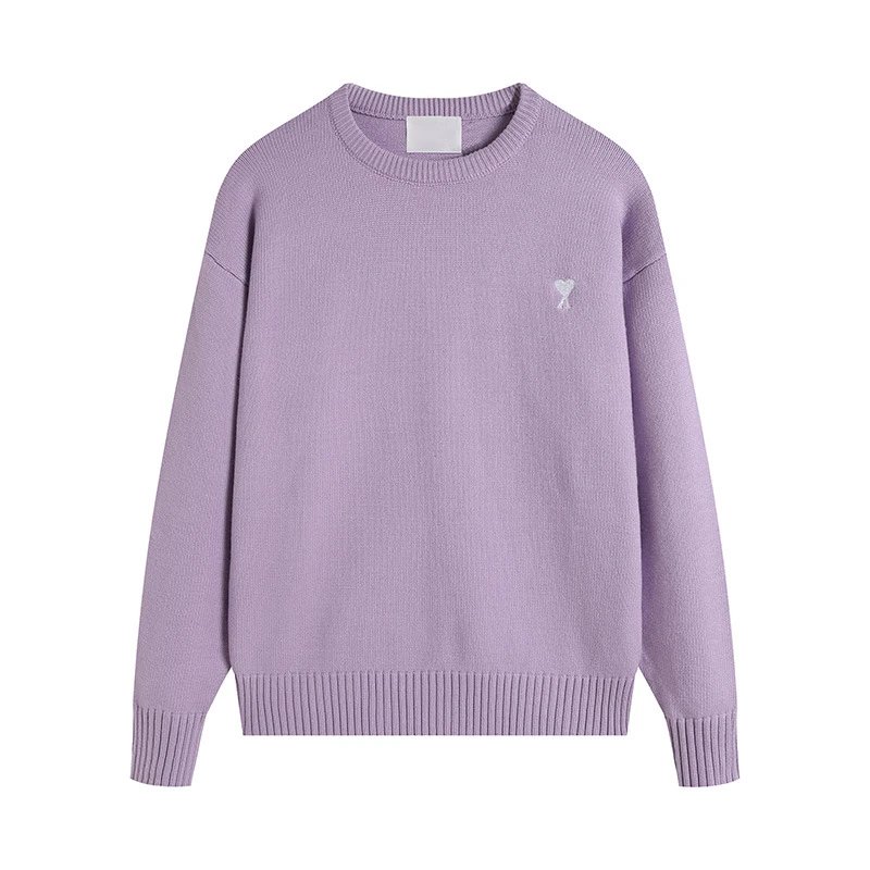 AMI Oversized Purple Crewneck Sweater