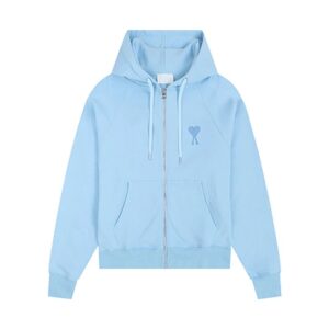 AMI Hooded Trendy Light Blue Sweatshirt