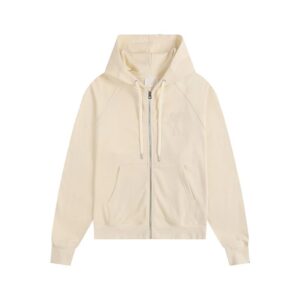 AMI Hooded Zip-Up Beige Sweatshirt
