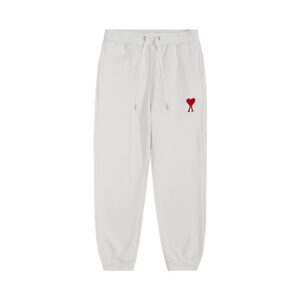 AMI Casual Cuffed White Sweatpants