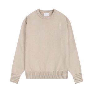 Round Neck Loose Beige Sweater AMI
