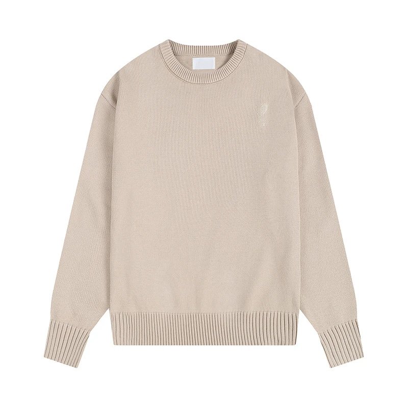 Round Neck Loose Beige Sweater AMI