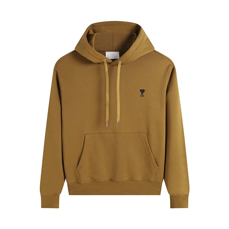 AMI Basic Hooded Khaki Sweatshirt