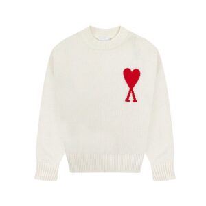 AMI Heart Collection Casual White Sweater