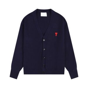 AMI Heart Series Casual Navy Cardigan