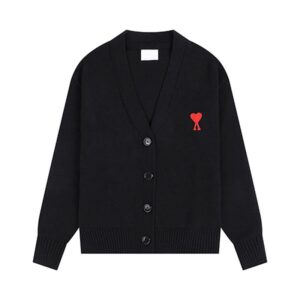 AMI Casual Cardigan Black Knitwear