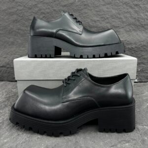 Balenciaga Chunky Black Leather Shoes