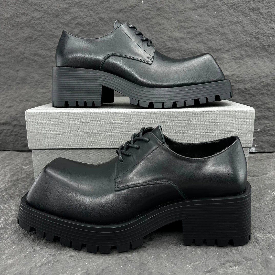Balenciaga Chunky Black Leather Shoes