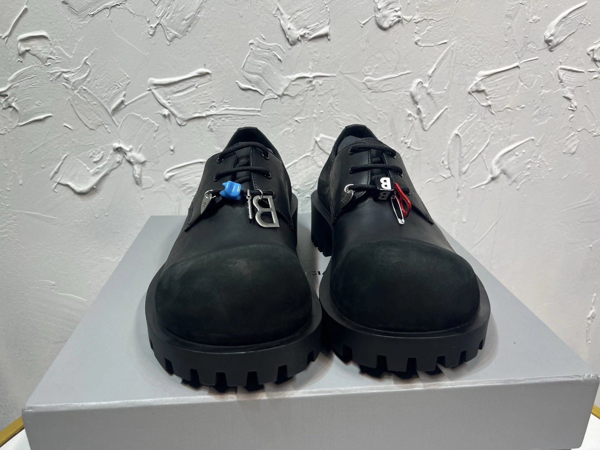 Balenciaga Chunky-Soled Black Derby Shoes