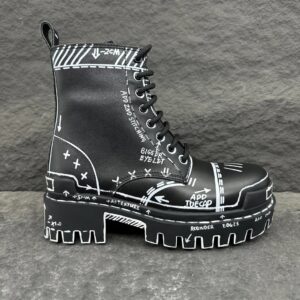 Balenciaga Graffiti Boots with Thick Soles in Black