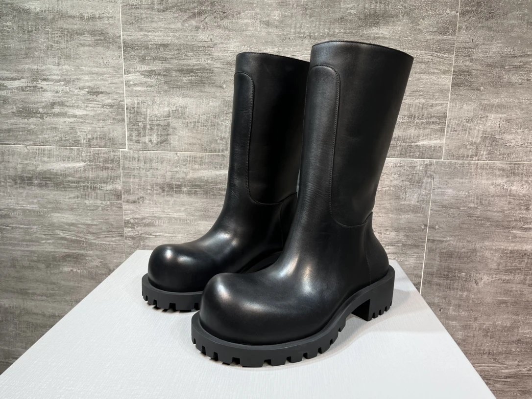 Balenciaga Chunky-Soled Black Knee-High Boots