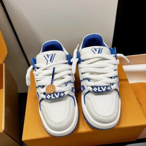 Louis Vuitton Trainer White and Blue Sneakers
