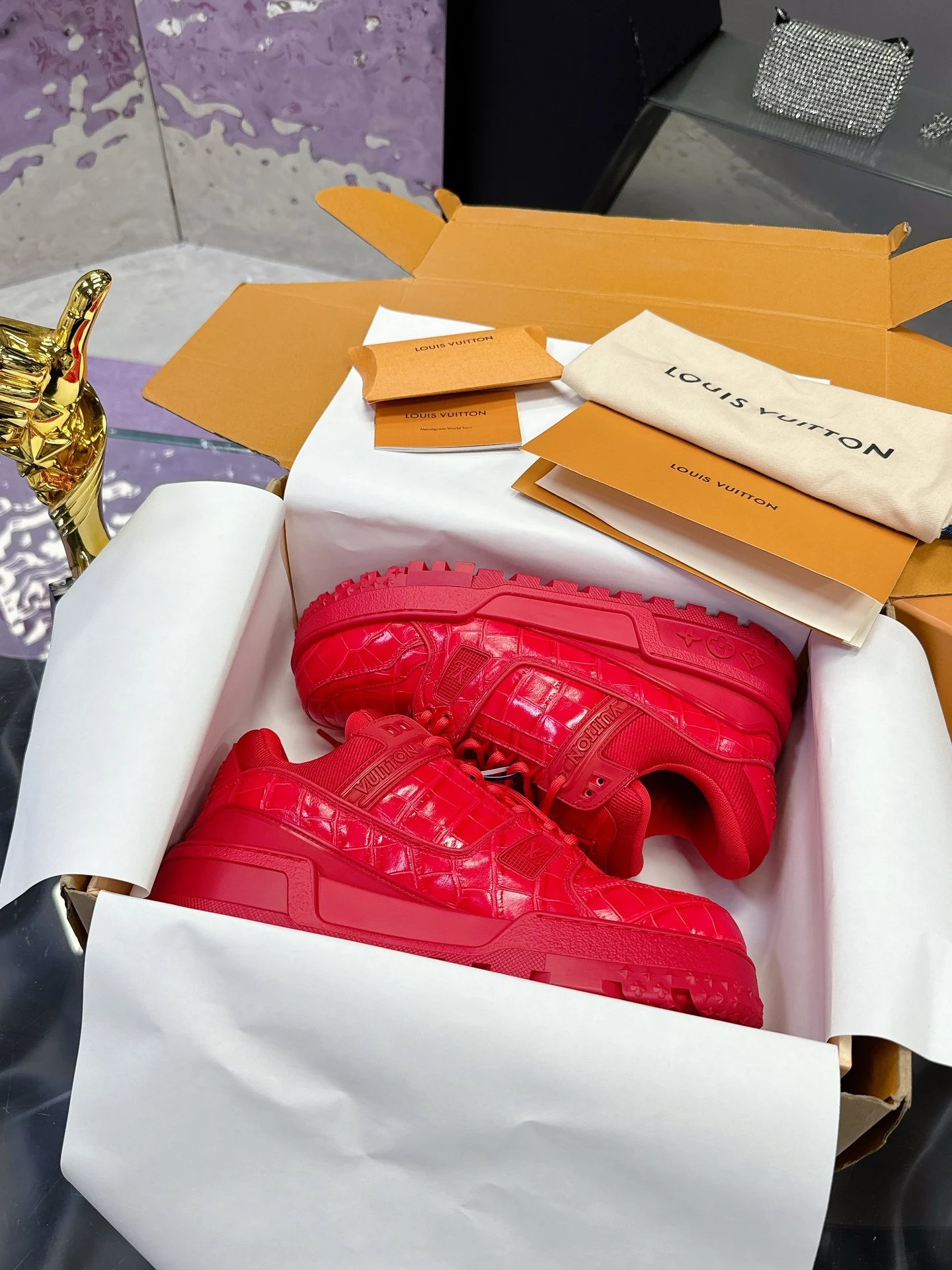 Louis Vuitton Trainer Red Sneakers