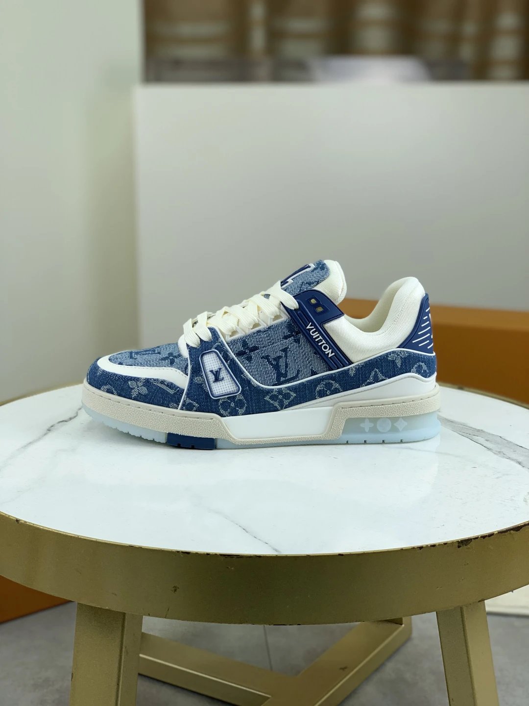 Louis Vuitton Trainer Monogram Blue Sneakers