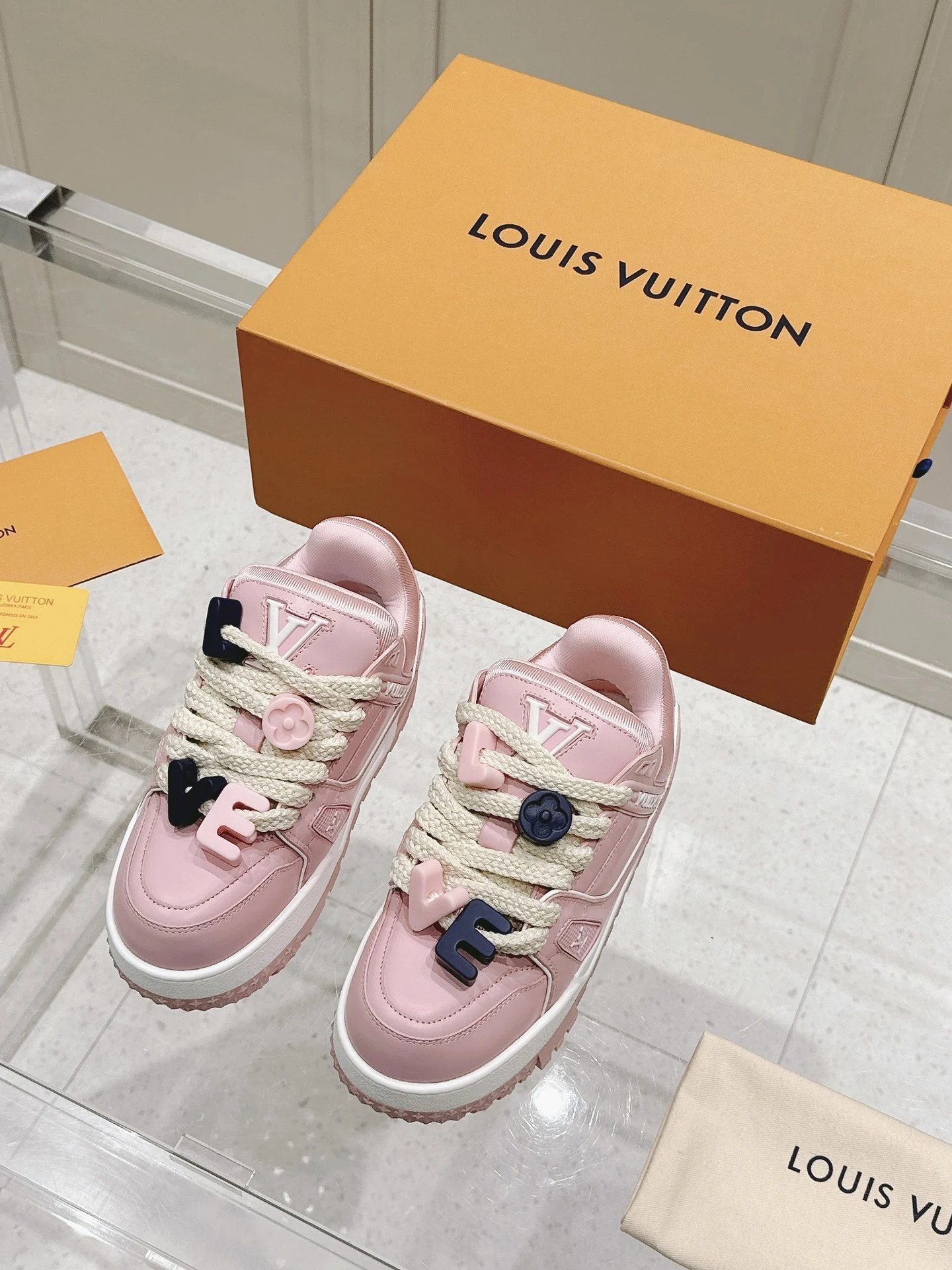 Louis Vuitton Trainer Silver Sneakers