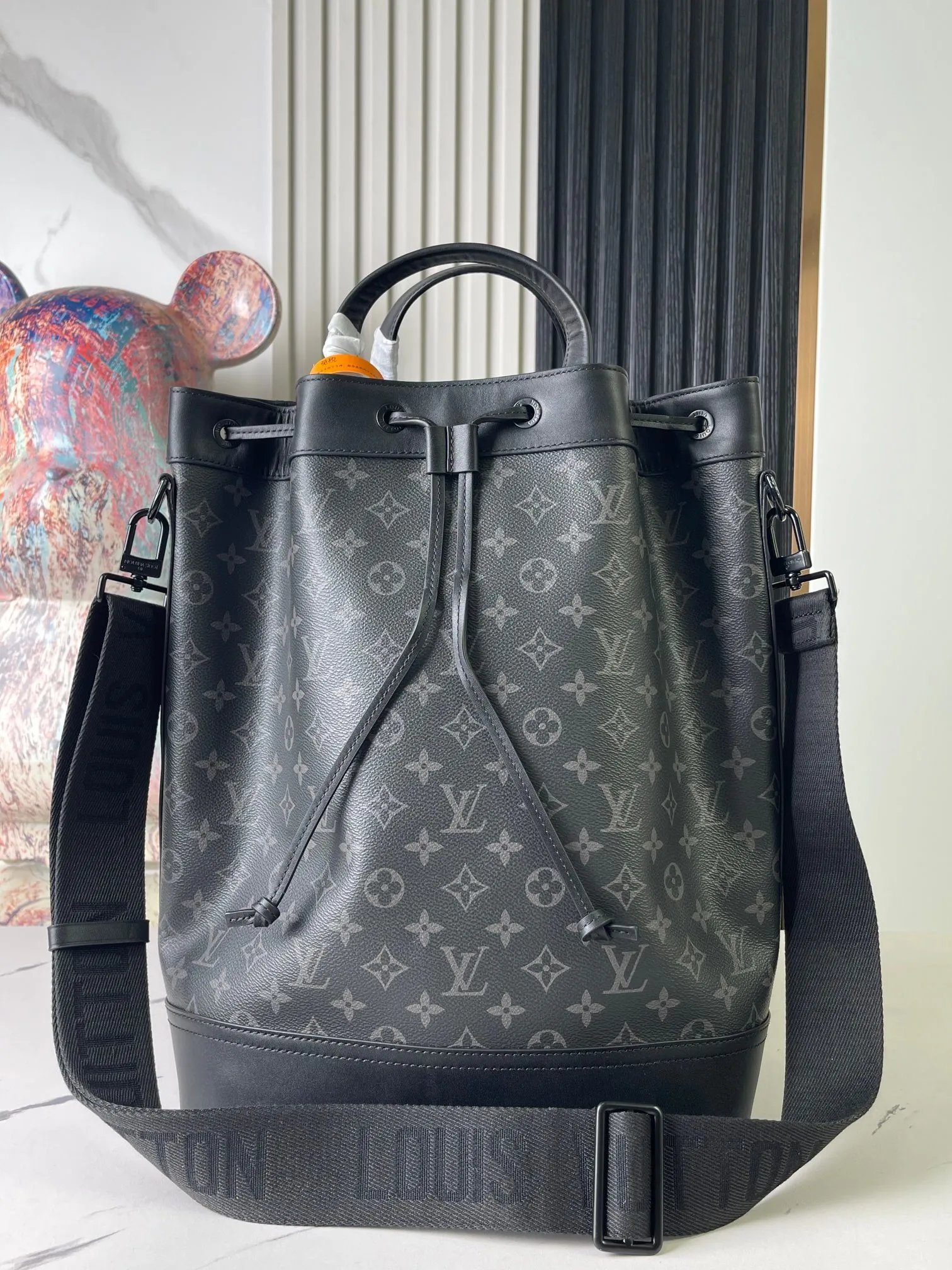 Louis Vuitton Monogram Bucket Bag Black