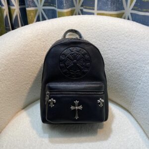 Cross Pattern Black Backpack