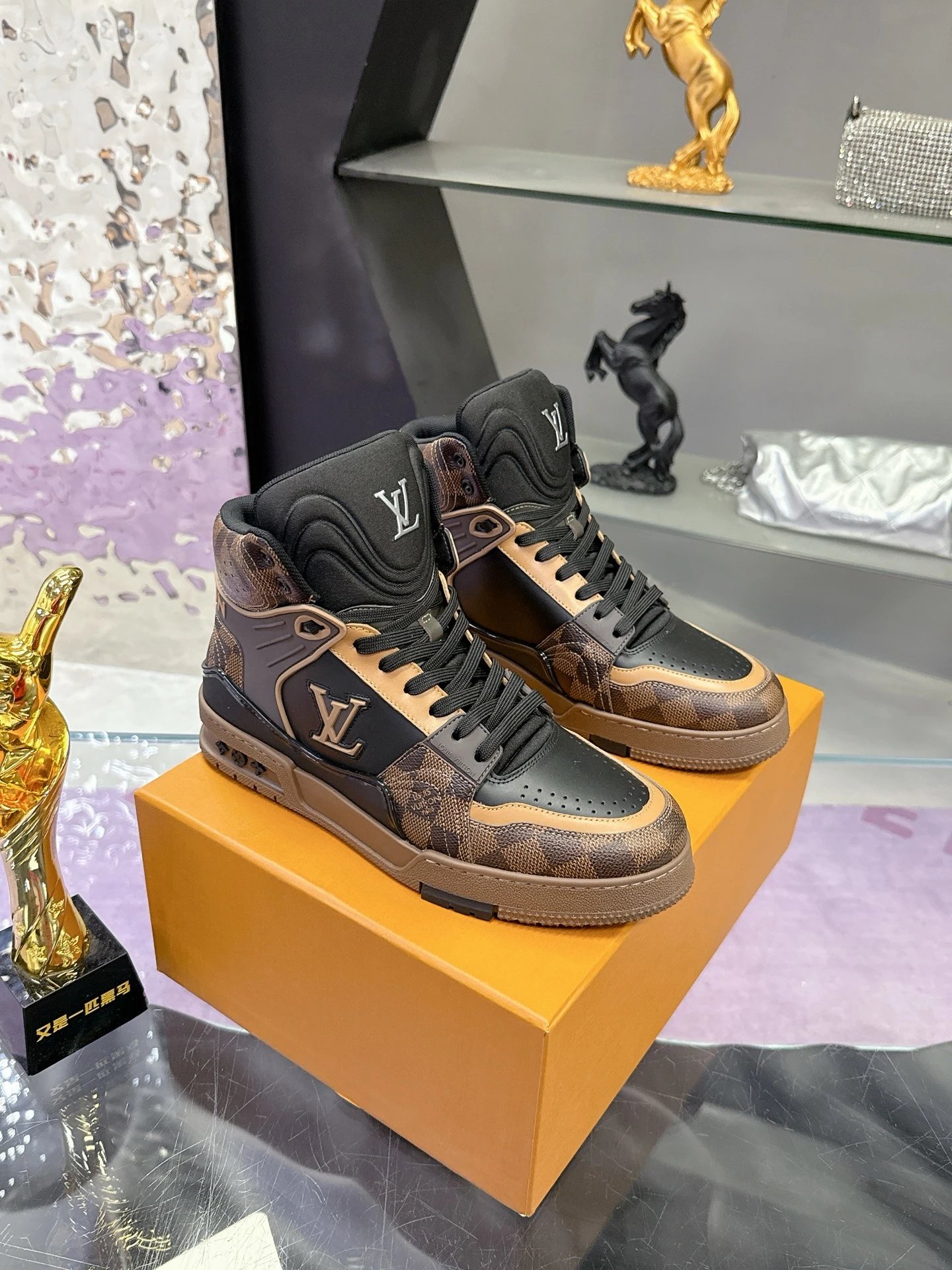 Nike x Louis Vuitton Air Force 1 Blue & White Sneakers