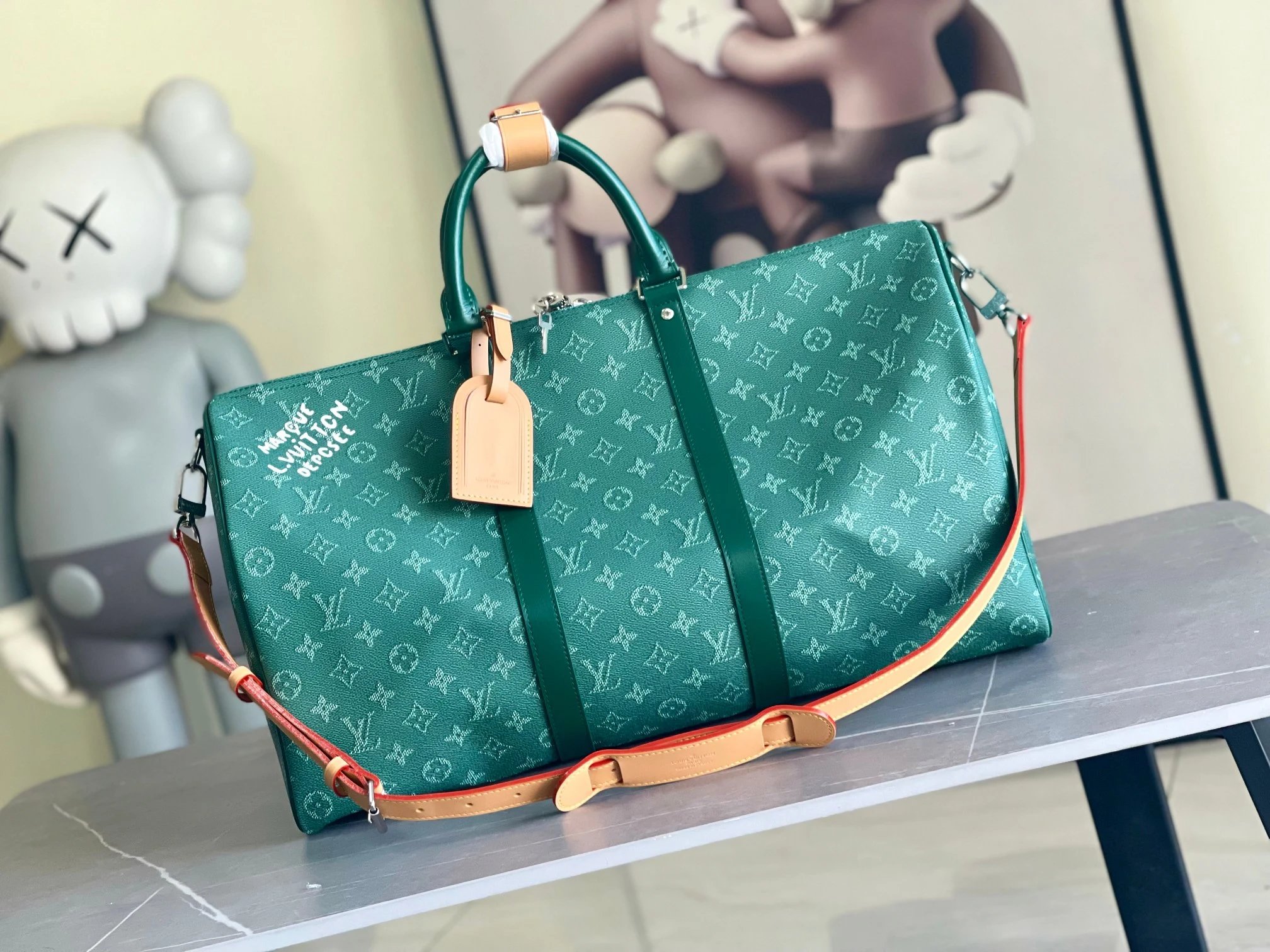 Louis Vuitton Keepall Monogram Green Travel Bag