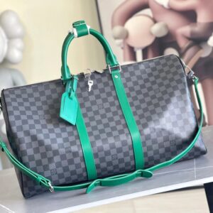 Louis Vuitton Keepall Checkered Grey-Green Bag