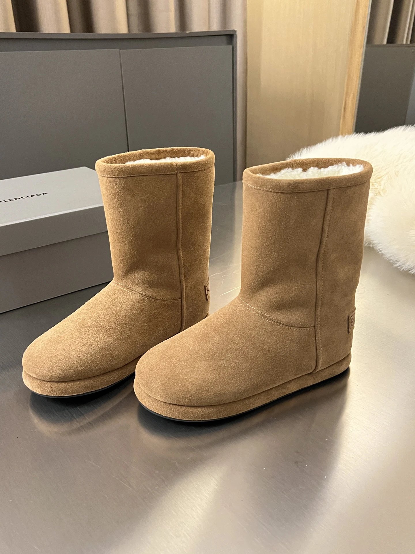 Balenciaga Camel-Colored Snow Boots