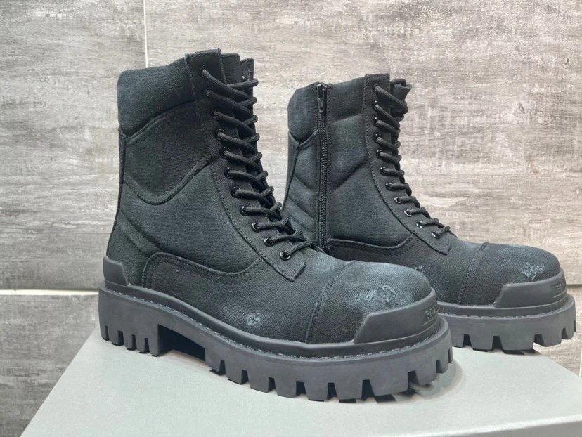 Balenciaga Work Boots in Black